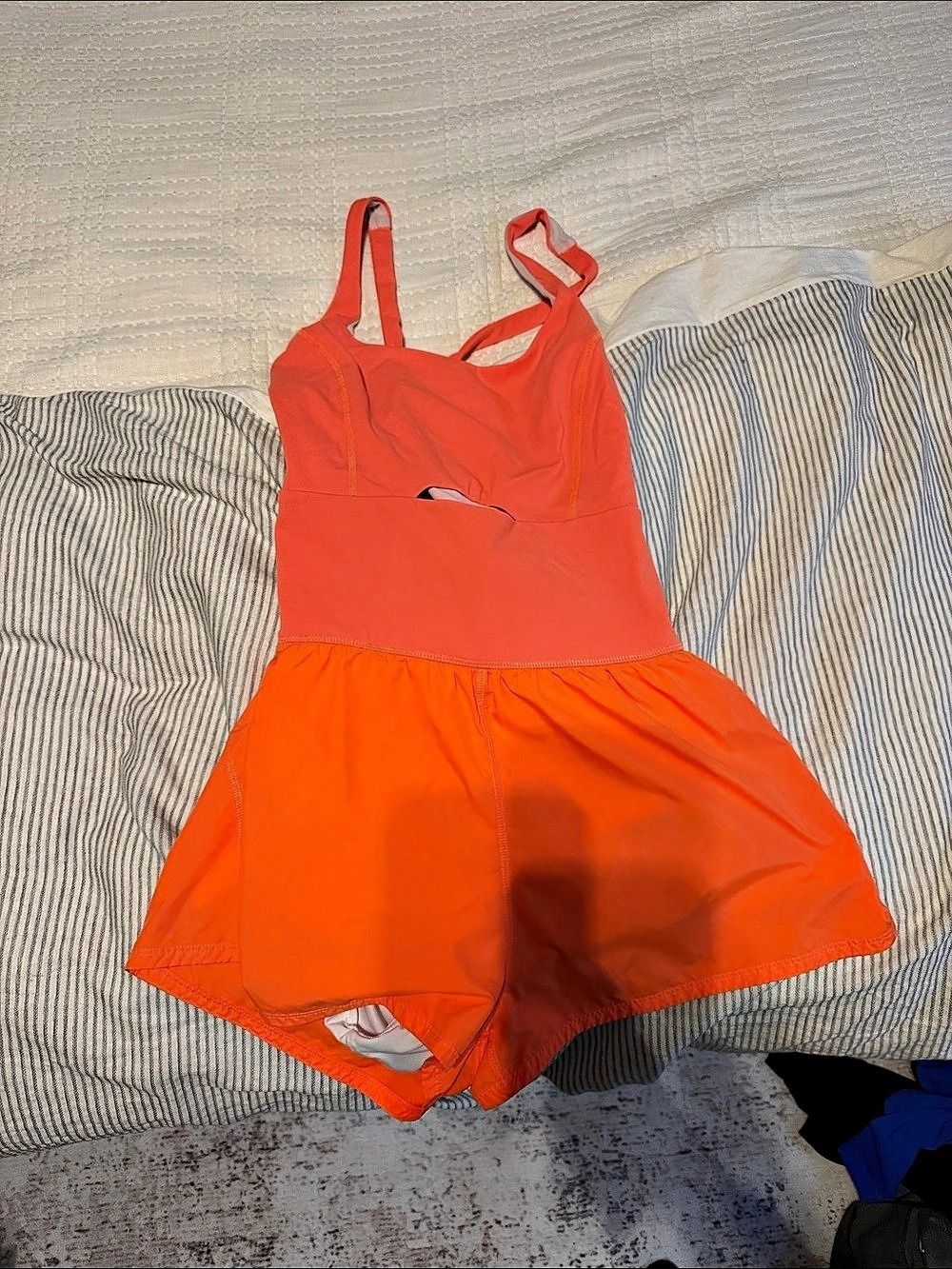 FP Movement Righteous Runsie Orange Athletic Romper